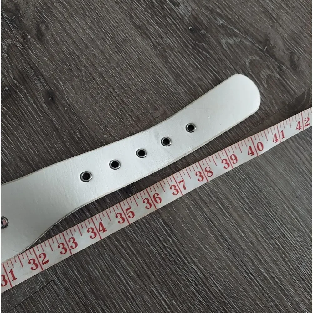 White Embellished Women's Belt Large